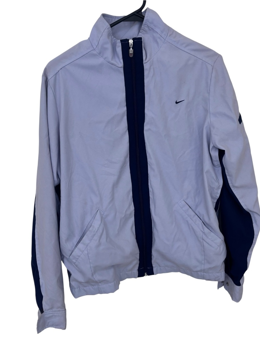 3/$15 Nike Light Gray and Navy blue Performance Zip long sleeve Jacket size M
